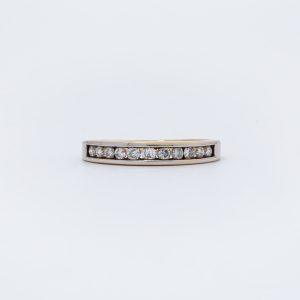 Churumbela oro blanco 14K con diamantes 33 pts