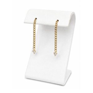 Aretes de cadena largos en oro amarillo 10K con zirconias