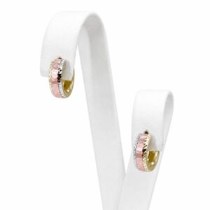 Aretes huggies en oro florentino 10K